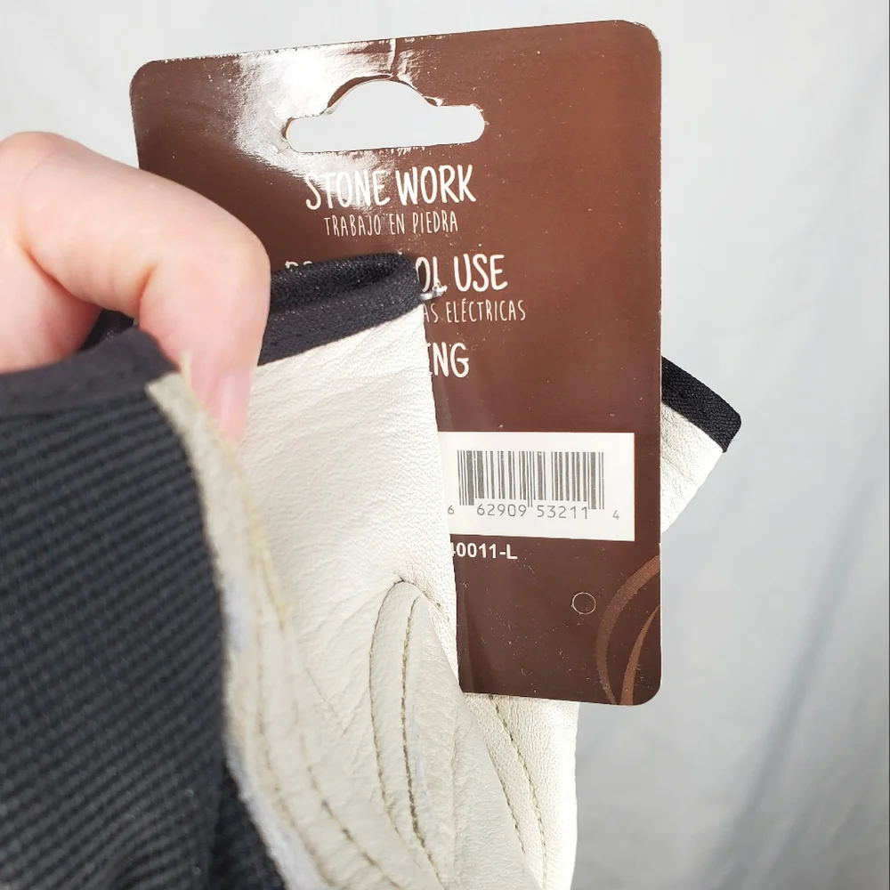 37b) All Purpose Leather Landscaping Gloves Sz. L
